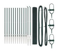 Qnhdfrt Kit de clôture en treillis 25 m x 1,2 m, kit complet de clôture de jardin avec 26 poteaux de clôture, acier revêtu par pulvérisation, système de clôture pour jardin et terrasse, vert