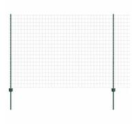 Qnhdfrt Kit de Clôture Euro avec Poteaux en Acier et PVC Grillage de Jardin Robuste pour Délimitation Extérieure Terrasse Patio et Terrain Rouleau 1,6x50 m Vert