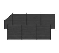 Qnhdfrt Kit de Panneau de Clôture Jardin 7 pcs WPC et Aluminium Noir - Brise-Vue Composite Extérieur pour Clôture Résidentielle et Délimitation Terrain - Idéal Sécurité et Intimité - 1138 x 186 cm