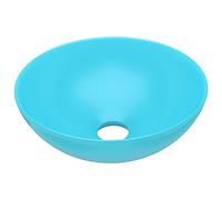 Qnhdfrt Lavabo à poser en céramique vert clair rond Ø 280 mm x 100 mm - Bac à laver mat pour salle de bain, WC d'invités et cuisine - Vasque design moderne sans trop-plein à monter