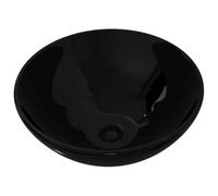 Qnhdfrt Lavabo rond en céramique, noir, Ø 325 mm, vasque à poser pour salle de bain et WC d'invités, design moderne, bac à laver brillant, lavabo sans robinet, hauteur 140 mm
