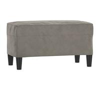Qnhdfrt Light Gray Velvet Upholstered Bench, 70x35x41 cm