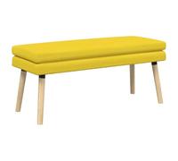 Qnhdfrt Light Yellow Fabric End of Bed Bench with Wood Legs