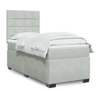 Qnhdfrt Lit à sommier tapissier, 100 x 200 cm, en velours, à baldaquin, avec matelas à ressorts ensachés et tête de lit réglable en hauteur, pour chambre à coucher, chambre d'amis