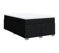 Qnhdfrt Lit à sommier tapissier, 120 x 200 cm, noir, kit complet avec matelas à ressorts ensachés et surmatelas en mousse, cadre de lit stable en bois de pin, confort de sommeil moyennement dur