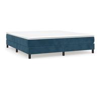 Qnhdfrt Lit à sommier tapissier 180 x 200 cm avec matelas à ressorts ensachés et surmatelas, lit rembourré en velours bleu foncé, lit double avec soutien moyennement ferme pour chambre à coucher