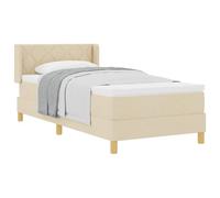 Qnhdfrt Lit à sommier tapissier 90 x 190 cm avec matelas et surmatelas, lit simple moderne pour chambre à coucher et chambre d'amis, tête de lit réglable, cadre en bois stable