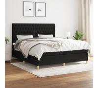 Qnhdfrt Lit à sommier tapissier avec matelas à ressorts ensachés, 180 x 200 cm, tête de lit réglable en hauteur, housse en tissu respirant, matelas mi-dur pour un sommeil réparateur, pour chambre à