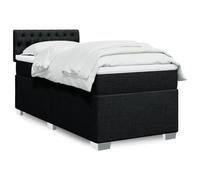 Qnhdfrt Lit à sommier tapissier, avec matelas à ressorts ensachés, tête de lit, 80 x 200 cm, tissu noir, design moderne pour un sommeil réparateur, lit d'invité et lit à la maison