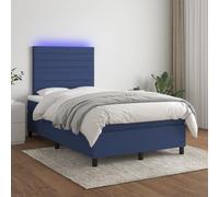Qnhdfrt Lit à sommier tapissier avec matelas et LED, 120 x 200 cm, tête de lit réglable en hauteur, tissu respirant, matelas à ressorts ensachés, pour chambre à coucher, lit d'invité et chambre