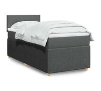 Qnhdfrt Lit à sommier tapissier, gris foncé, 90 x 190 cm, avec matelas à ressorts ensachés, kit complet, chambre d'adolescent, chambre d'amis, canapé-lit, housse confortable amovible pour enfants et