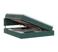 Qnhdfrt Lit Coffre 180x200 cm Velours Vert Foncé avec Matelas Set 4 Pcs