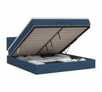 Qnhdfrt Lit Coffre Ottoman 180x200 cm avec Matelas et Surmatelas Bleu | Optimisez votre chambre grâce au grand coffre de rangement intégré et profitez d'un confort de sommeil sur mesure.