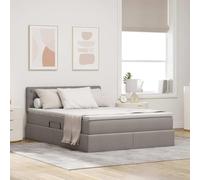 Qnhdfrt Lit coffre taupe 193 x 144 cm avec sommier à lattes et matelas élévateur hydraulique pour chambre d'adolescent et lit d'invités Design moderne pour chambre à coucher