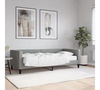Qnhdfrt Lit de jour, avec matelas, gris clair, 90 x 200 cm, 2 en 1, canapé-lit, lit et canapé, pour chambre d'amis, salon, chambre à coucher, avec espace de rangement en bois massif et métal