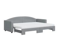 Qnhdfrt Lit de jour extensible avec 2 matelas en mousse, 80 x 200 cm, canapé lit double, canapé fonctionnel pour chambre d'amis, tissu gris clair, design moderne