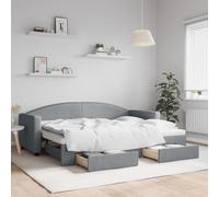 Qnhdfrt Lit de jour extensible, avec tiroirs, 80 x 200 cm, 2 en 1, canapé et lit double, en tissu massif et métal, lit d'appoint pratique, avec espace de rangement pour salon et chambre à coucher