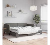 Qnhdfrt Lit de jour, extensible, gris foncé, 90 x 200 cm, 2 en 1, avec matelas en tissu, pour chambre d'amis et salon