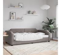 Qnhdfrt Lit de jour, taupe, 80 x 200 cm, 2 en 1, lit et canapé, design moderne, avec housse en tissu et structure en bois massif en métal, pour salon, chambre à coucher, chambre d'amis