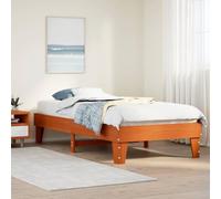 Qnhdfrt Lit en bois de pin massif marron cire, 75 x 190 cm, avec sommier à lattes et espace de rangement, cadre de lit robuste pour un sommeil réparateur comme lit d'invité ou lit d'adolescent
