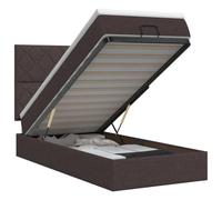 Qnhdfrt Lit Ottoman avec Matelas 100x200 cm Marron Foncé Set 4 Pcs | Optimisez l'espace de votre chambre avec ce lit coffre relevable, tête réglable et soutien lombaire équilibré.