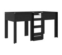 Qnhdfrt Lit Superposé 2 Places Bois d'Ingénierie Chêne Noir 80x200 cm | Structure empilée gain de place pour la chambre, offrant deux couchages séparés et un design moderne aux lignes épurées.