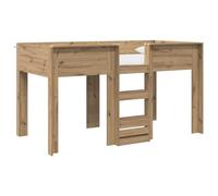 Qnhdfrt Lit superposé 80 x 200 cm, lit double peu encombrant en bois de chêne artisanal, cadre de lit stable à deux étages pour chambres de frères et petits appartements