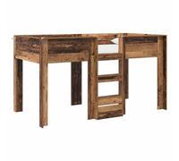 Qnhdfrt Lit superposé 90 x 200 cm en bois, lit superposé moderne aspect bois vieilli pour frères et sœurs, lit double peu encombrant pour chambre à coucher, cadre de lit stable