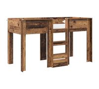 Qnhdfrt Lit superposé pour enfants, aspect bois vieilli, 75 x 190 cm, lit superposé peu encombrant pour frères et sœurs, cadre de lit stable pour petites pièces, 193 x 94 x 113,5 cm