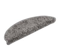 Qnhdfrt Lot de 10 tapis d'escalier 56 x 17 x 3 cm Gris semi-circulaire en 100 % polypropylène touffeté, antidérapants, lavables, avec ruban adhésif double face, peu encombrant, pliables pour