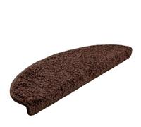 Qnhdfrt Lot de 10 tapis d'escalier, 65 x 21 x 4 cm, marron, semi-circulaire, 100 % polypropylène, antidérapants, insonorisants, lavables, pliable, ruban adhésif double face, pour escaliers