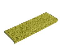 Qnhdfrt Lot de 15 tapis d'escalier - 65 x 21 x 4 cm - Vert - Bord rectangulaire - En 100 % polypropylène - Antidérapants - Amortissants du bruit et lavables - Pour l'intérieur et l'extérieur