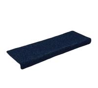 Qnhdfrt Lot de 15 tapis d'escalier autocollants - 65 x 21 x 4 cm - Bleu marine - Bord rectangulaire en polypropylène - Antidérapant et réduction du bruit - Pour escalier, salon, couloir et chambre à