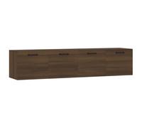 Qnhdfrt Lot de 2 armoires murales aspect chêne, armoire suspendue avec 2 compartiments, armoire flottante peu encombrante pour montage mural, étagère murale moderne en matériau de bois, 60 x 36,5 x 35