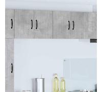 Qnhdfrt Lot de 2 armoires murales de cuisine - Gris béton - 60 x 31 x 40 cm - En matériau dérivé du bois - Design moderne avec 4 portes et 4 étagères - Armoire suspendue solide pour cuisine, bureau