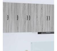 Qnhdfrt Lot de 2 armoires murales de cuisine - Gris Sonoma - 30 x 31 x 80 cm - En matériau dérivé du bois - Design moderne avec portes et 6 étagères - Polyvalent comme armoire de rangement ou armoire