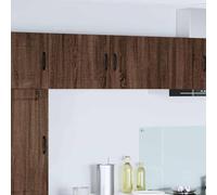 Qnhdfrt Lot de 2 armoires murales de cuisine, marron, aspect chêne, 50 x 31 x 40 cm, matériau dérivé du bois avec 2 portes et étagère, design moderne, robuste et durable, pour cuisine, salle à manger