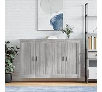 Qnhdfrt Lot de 2 armoires murales en aluminium pour salon, cuisine, couloir - Robuste et décorative avec espace de rangement - 69,5 x 34 x 90 cm - Gris Sonoma