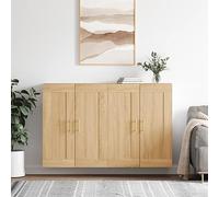 Qnhdfrt Lot de 2 armoires murales en bois de chêne Sonoma, armoires suspendues pratiques pour cuisine, salon et couloir, matériau robuste avec design élégant, peu encombrantes et polyvalentes