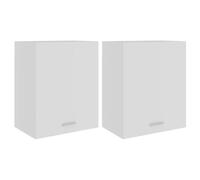 Qnhdfrt Lot de 2 armoires suspendues Lyon en blanc, armoire de cuisine pour montage mural, armoire de rangement en bois, 50 x 31 x 60 cm, étagère de cuisine pour plus d'ordre