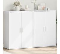 Qnhdfrt Lot de 2 buffets - Blanc - 60 x 31 x 84 cm - En bois - Modernes, robustes et pratiques - Avec espace de rangement pour salon, couloir, salle à manger