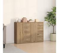 Qnhdfrt Lot de 2 buffets - En chêne artisanal - Marron - 60 x 31 x 84 cm - En bois mat - Rectangulaires - Pour salle à manger, salon - Design moderne avec grand espace de rangement