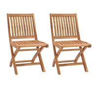Qnhdfrt Lot de 2 chaises de jardin pliantes en bois de teck massif 46,5 x 58 x 88 cm avec peinture à base d'eau, pliables pour balcon, terrasse, café et bureau à domicile