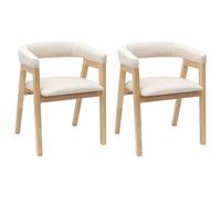 Qnhdfrt Lot de 2 chaises de salle à manger en bois d'hévéa massif - 54 x 57 x 73 cm - Design moderne avec accoudoirs - Robuste et durable - Pour cuisine, salle à manger, salon