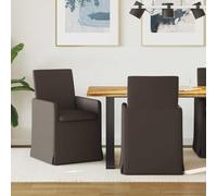 Qnhdfrt Lot de 2 chaises de salle à manger - Gris foncé - 57 x 67 x 95 cm - Roulettes ergonomiques et rembourrées - Design moderne - Cadre en métal contreplaqué robuste - Pour salle à manger, cuisine