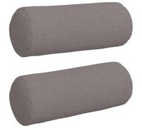 Qnhdfrt Lot de 2 Coussins d'Accent Cylindriques, Coussins de Soutien Décoratifs pour Canapé, Lit et Fauteuil, Housse en Tissu Amovible avec Fermeture Éclair, Taupe, Ø 15 x 40 cm