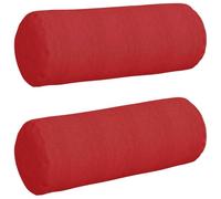 Qnhdfrt Lot de 2 Coussins d'Accent Rouges Ø 25 x 70 cm, Traversins Cylindriques en Tissu pour Canapé, Lit et Fauteuil, Coussins de Soutien Décoratifs pour Salon et Chambre
