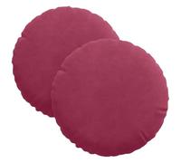 Qnhdfrt Lot de 2 Coussins de Siège en Velours Bordeaux 30 x 30 x 13 cm - Galette de Chaise Ronde et Moelleuse avec Housse Amovible pour Salon, Salle à Manger et Bureau