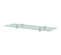 Qnhdfrt Lot de 2 étagères flottantes, en verre de sécurité, 90 x 20 cm, transparentes, pour salle de bain, salon, avec capacité de charge de 15 kg