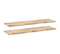 Qnhdfrt Lot de 2 étagères murales en acacia - 140 x 40 x 2 cm - En bois massif non traité - Rectangulaires - À peindre - Peu encombrantes - Pour cuisine, salle de bain, bureau, salon, couloir